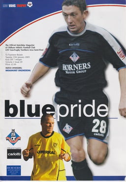 Oldham Athletic v Tranmere Rovers Match Programme 2005-01-25